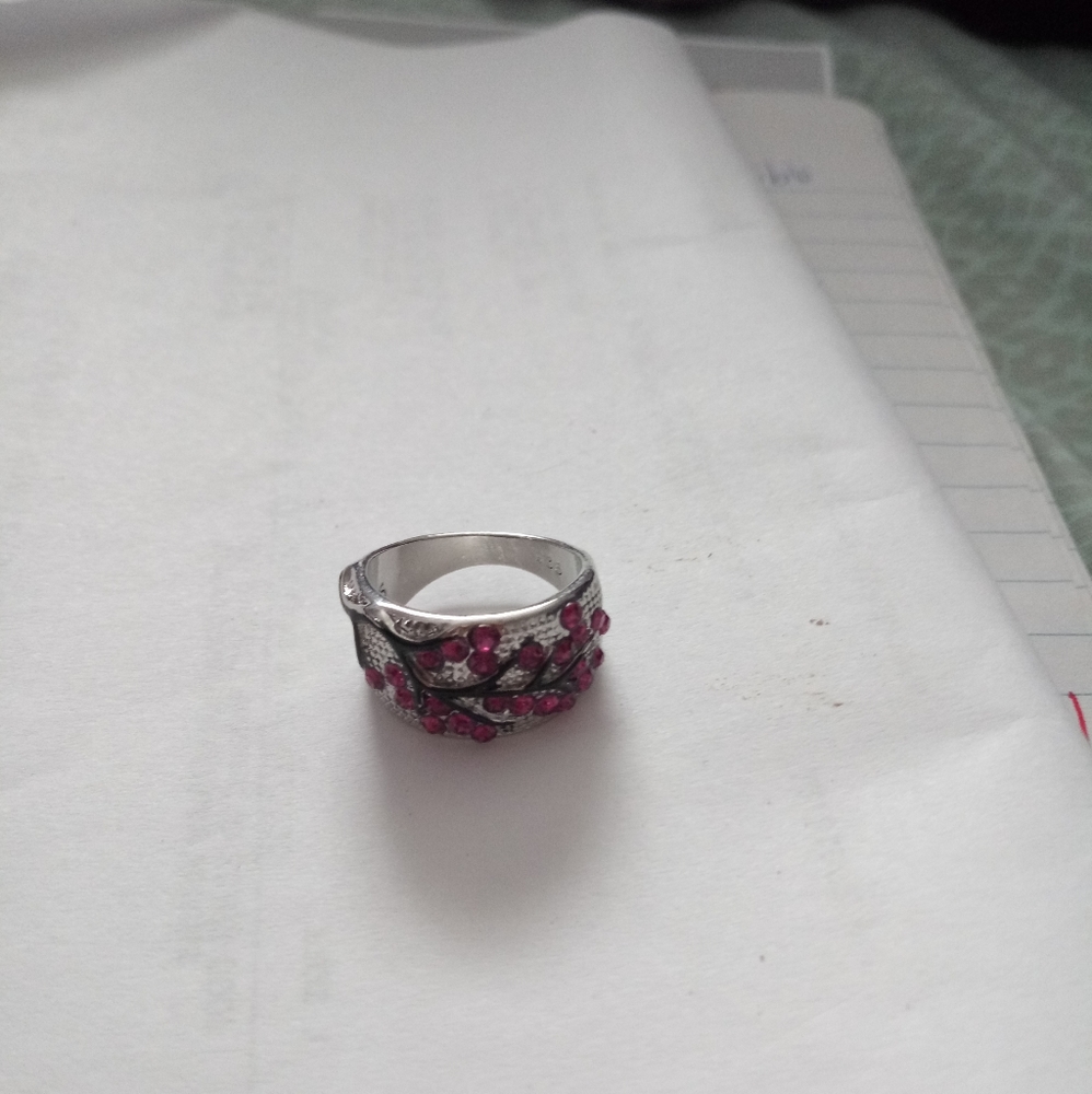 Silver, diamonds embellished ring.
